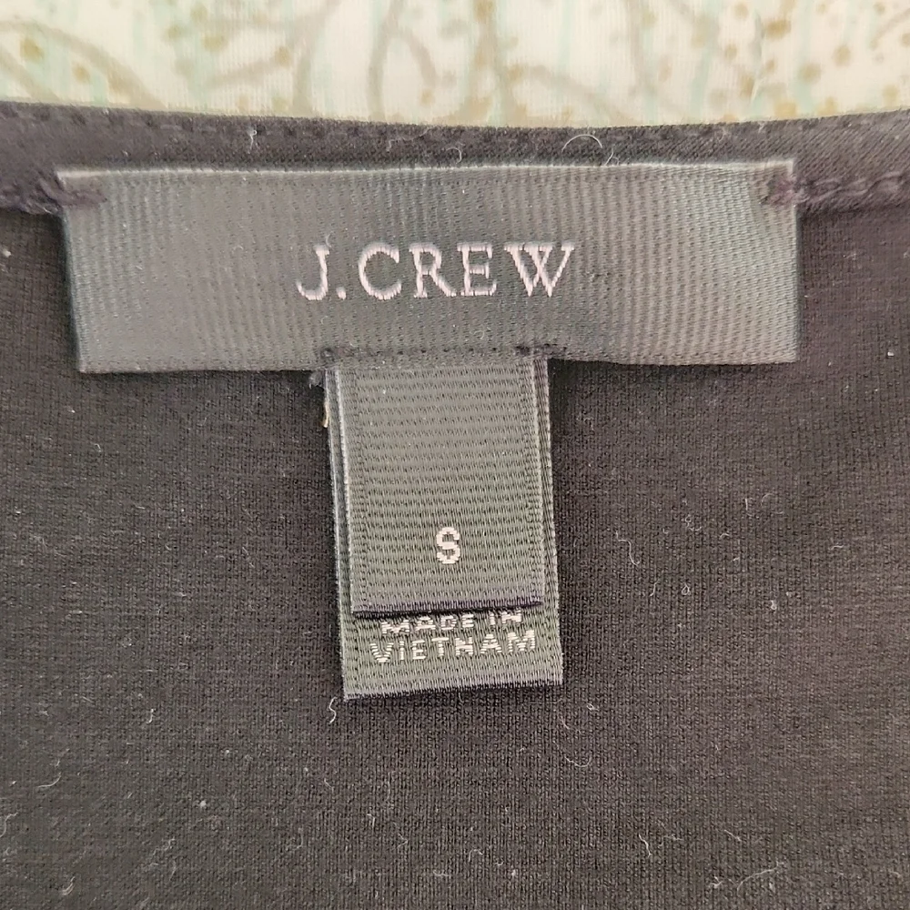 J. Crew Black Sleeveless Peplum Blouse With Velvet Trim
